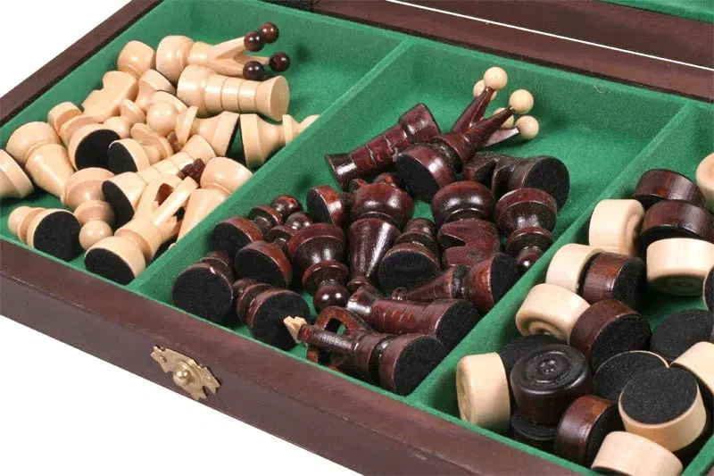 Opvouwbaar Houten Schaak- en Damspel - Afbeelding 2