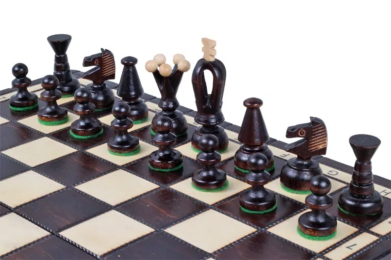 Opvouwbaar Houten Schaakspel met Schaakbord en Opbergruimte - Afbeelding 4