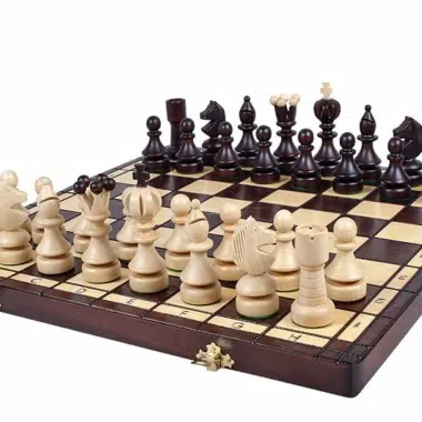 Houten Schaakspel en Opvouwbaar Schaakbord met Opbergruimte