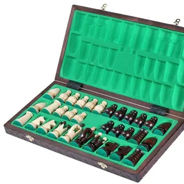 Alternative view of Houten Schaakspel en Opvouwbaar Schaakbord met Alfanumerieke Veldaanduidingen in Hout