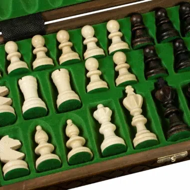 Opvouwbaar Houten Schaakspel met Opbergruimte - Afbeelding 6