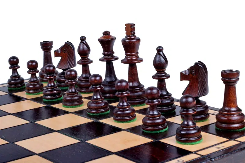 Opvouwbaar Alfanumeriek Houten Schaakbord met Opbergruimte en Houten Schaakstukken - Afbeelding 3