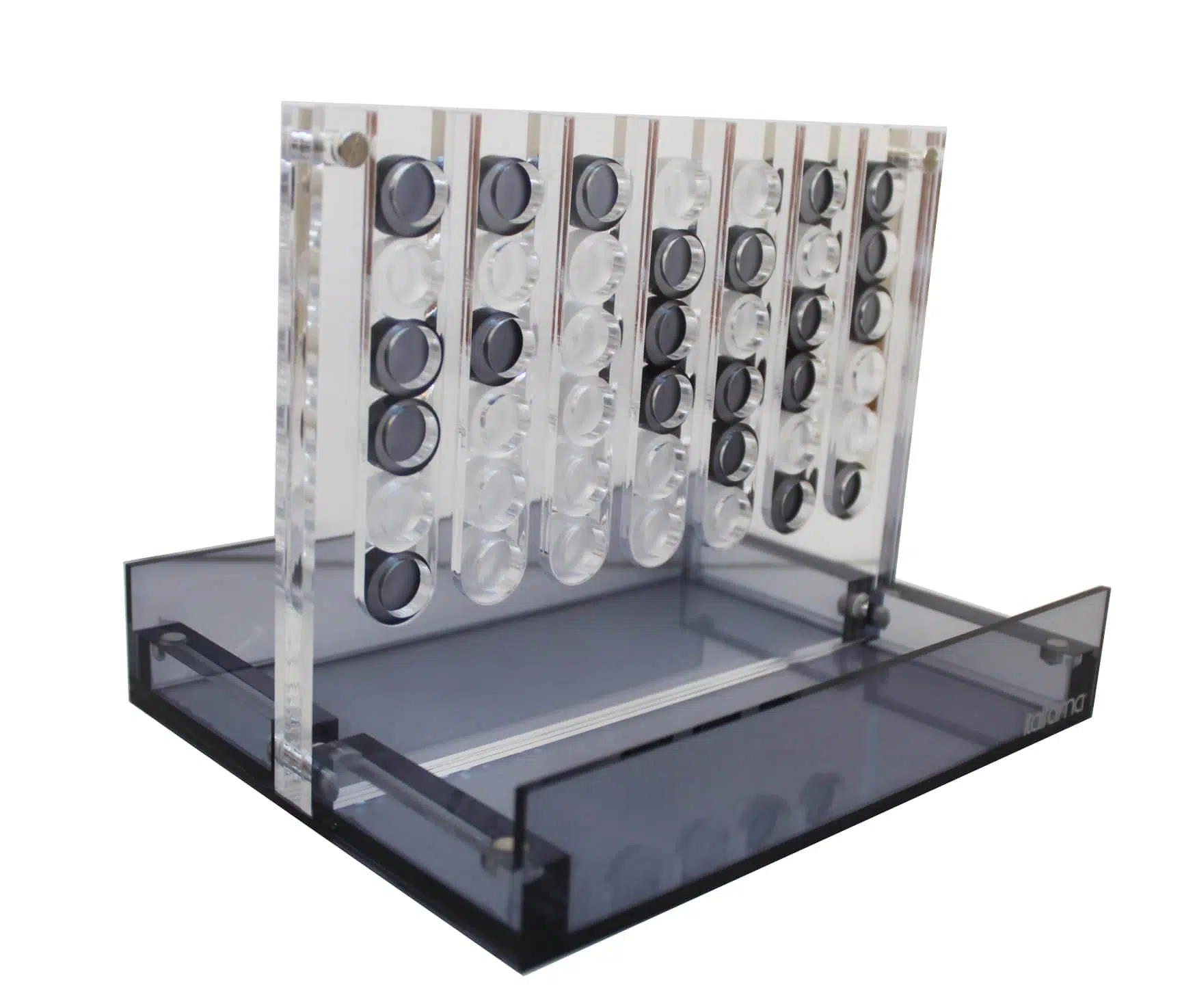 Origineel Vier Op Een Rij Spel in Grijs Plexiglas