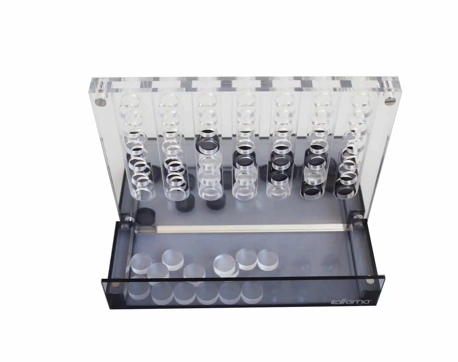 Origineel Vier Op Een Rij Spel in Grijs Plexiglas - Afbeelding 3