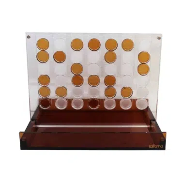 Vier op een Rij Origineel Bordspel in Oranje Plexiglas
