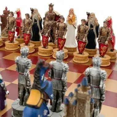 Alternative view of Schaakspel Koning Arthur Figuren met Kunstleren Schaakbord en Opbergruimte