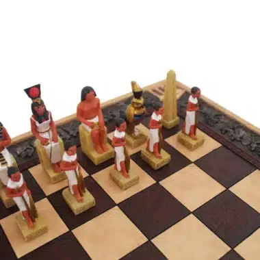 Schaakspel van Kunsthars Romeinen vs Egyptenaren met Versierd Kunsthars Schaakbord - Afbeelding 3