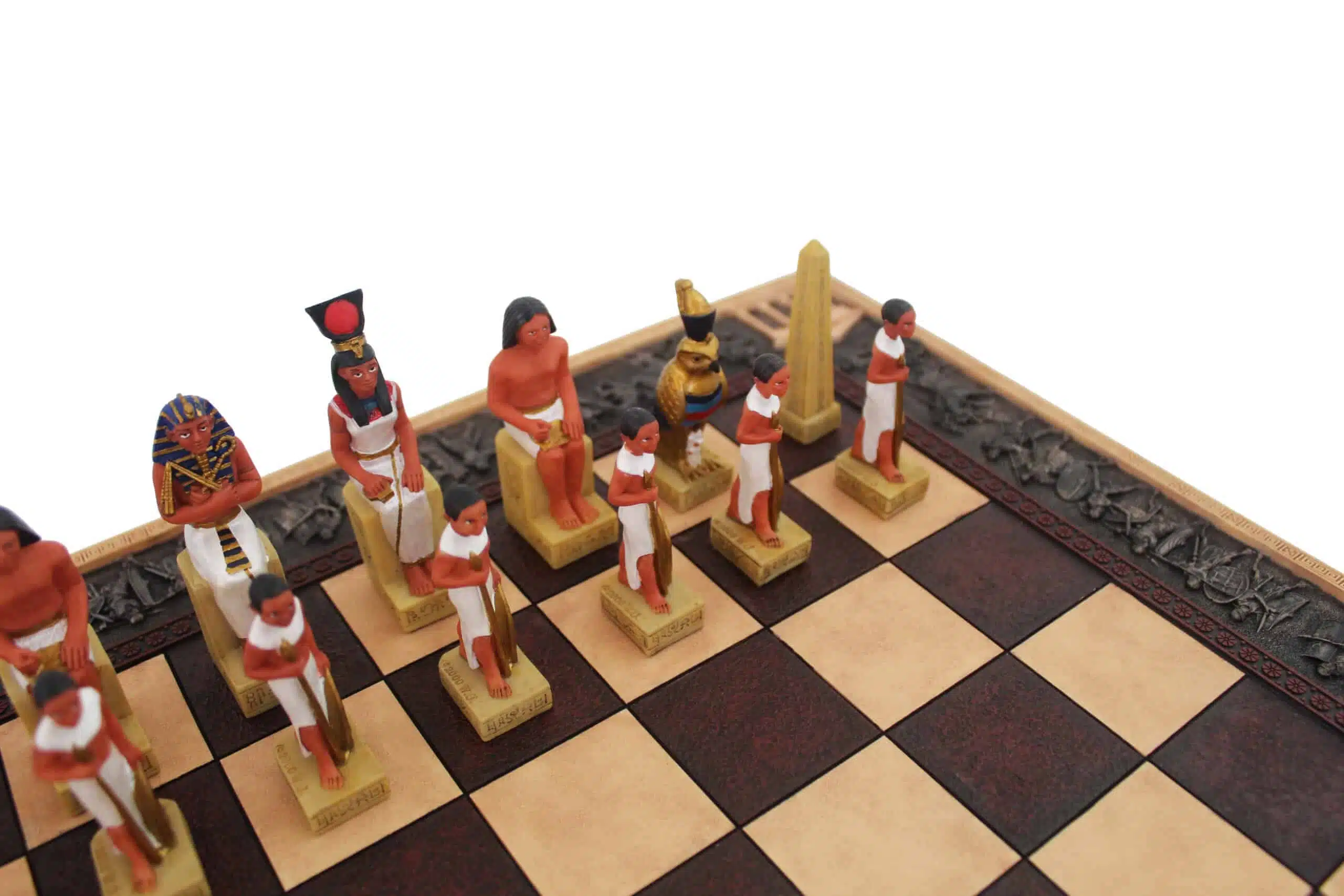Schaakspel van Kunsthars Romeinen vs Egyptenaren met Versierd Kunsthars Schaakbord - Afbeelding 3