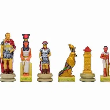 Schaakspel van Kunsthars Romeinen vs Egyptenaren met Versierd Kunsthars Schaakbord - Afbeelding 5