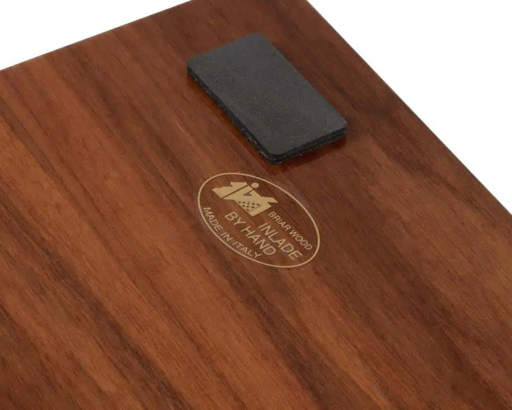 Groot Design Schaakspel - Schaakstukken van Messing en Schaakbord van Bruyèrehout en Grijs Gelakt Esdoornhout - Afbeelding 8