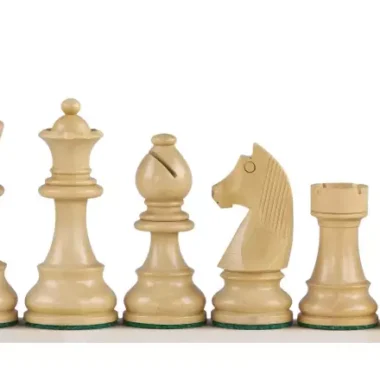 Ensemble Classique Staunton Jeu d'Échecs en Bois d Ébène et Buis et Echiquier en Bois d'Acajou
