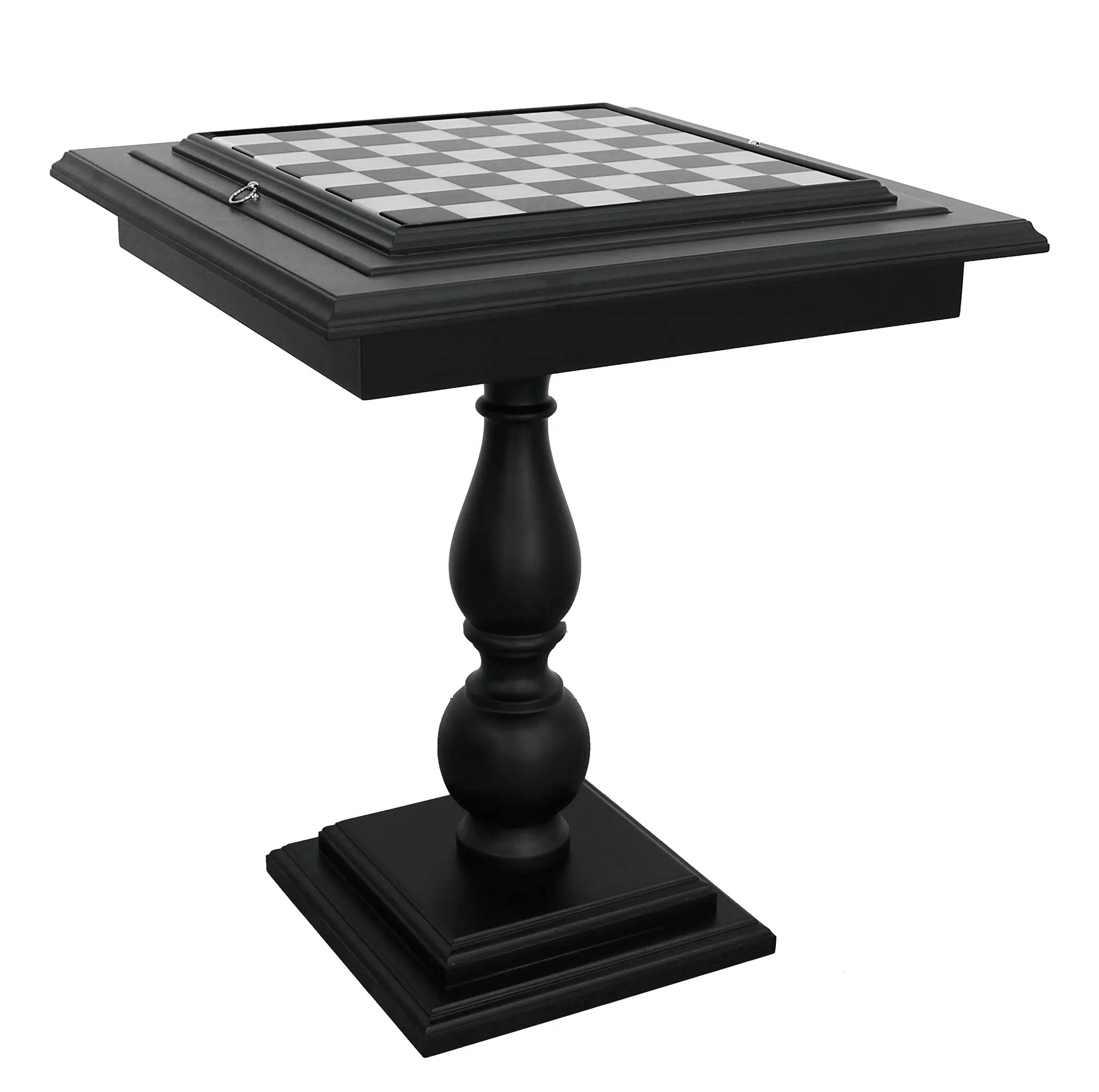 Schaaktafel van Zwart Lindehout met Speelvlak in Carraramarmer