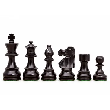 Franse Staunton Schaakstukken in Buxushout en Geëboniseerd Hout
