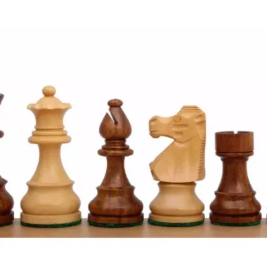 Pièces d'Échecs Staunton Français en Bois d'Acacia et Buis