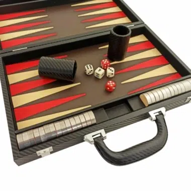 Alternative view of Opvouwbare Backgammonset in Kunstleer Zwart en Rood