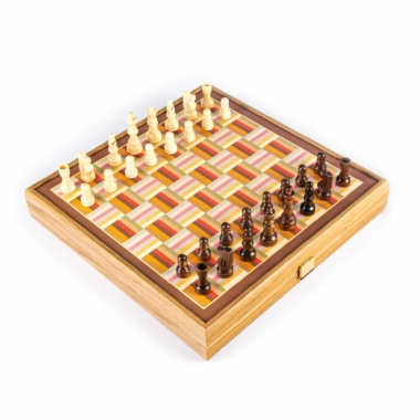 4-in-1 Houten Gezelschapsspel: Schaken, Backgammon, Ludo, Slangen & Ladders - Afbeelding 2