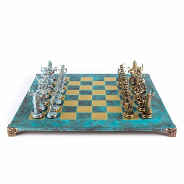 Alternative view of Schaakset Griekse Mythologie – Stukken in Blauw Metaal en Brons