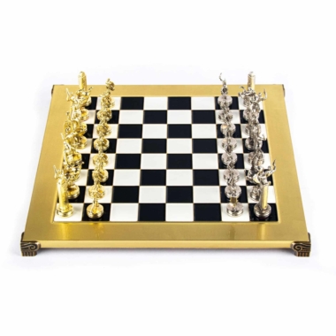 Alternative view of Schaakspel Griekse Mythologie - Goud & Zilver Stukken - 36 x 36 cm