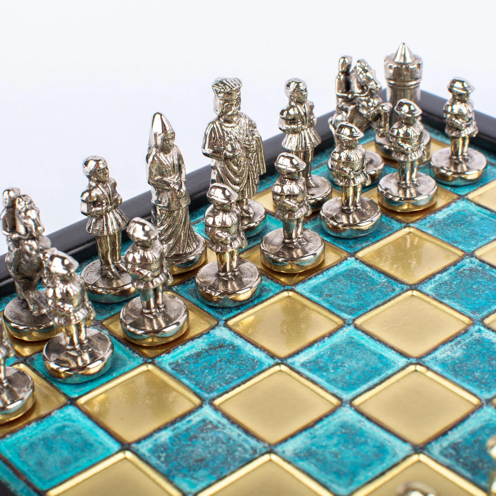Schaakspel Byzantijns Rijk met Opbergkist - Goud & Zilver - Afbeelding 9