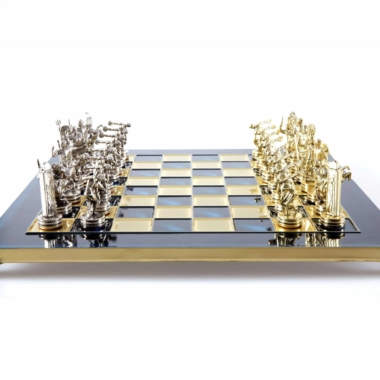 Alternative view of Schaakset in Metaal Discuswerpers Goud & Zilver - 36 x 36 cm