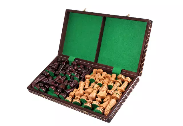 Grand Jeu d’Echecs César II en Bois Pliable - Hauteur de Roi 14 cm