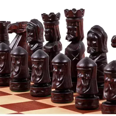 Jeu d’Echecs du Château II Grand Échiquier en Bois Pliable avec Rangement