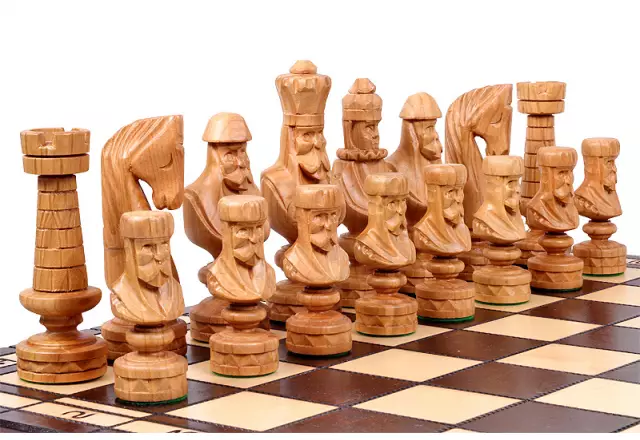 Grand Jeu d’Echecs César II en Bois Pliable - Hauteur de Roi 14 cm