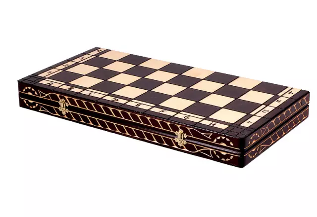 Grand Jeu d’Echecs César II en Bois Pliable - Hauteur de Roi 14 cm