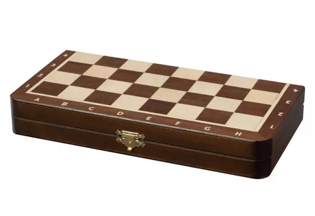 Jeu d’Echecs Magnétique de Voyage 28x28 cm – Marqueté et Pliable avec Pièces Aimantées