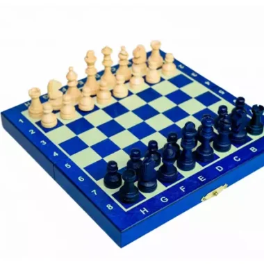 Petit Jeu d’Echecs Pliant 20 x 20 cm et Pièces Staunton avec Rangement