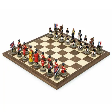 Compleet schaakspel Slag bij Waterloo, totaalbeeld op het schaakbord