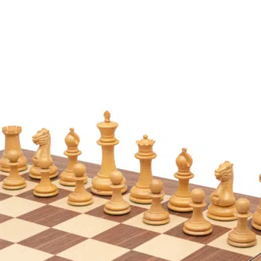 Jeu d’Échecs Staunton 1851 de Luxe en Ébène et Buis avec Échiquier de 60 cm et Coffret en Acajou – Roi 11 cm