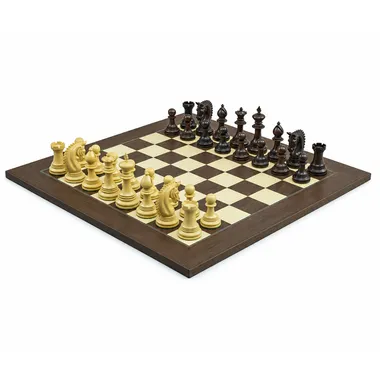 Schaakspel Lemington Palissander 55 cm met witte en zwarte stukken - Le Palais Des Echecs