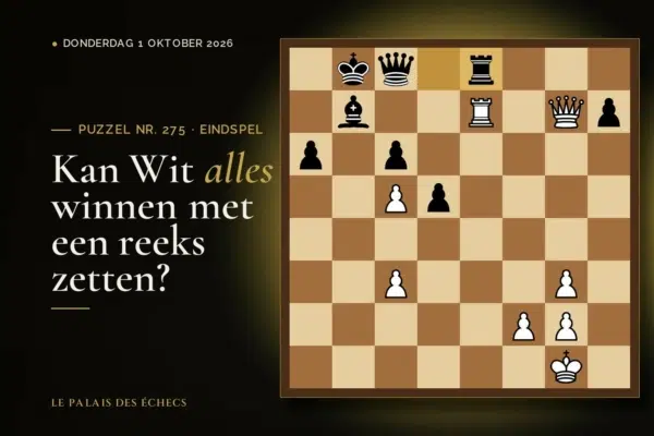 Stelling van schaakpuzzel nr. 275: Wit aan zet en wint