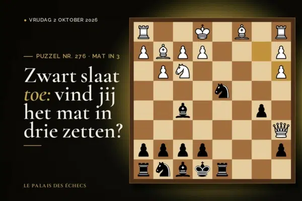 Stelling van schaakpuzzel nr. 276: Zwart aan zet en geeft mat in 3