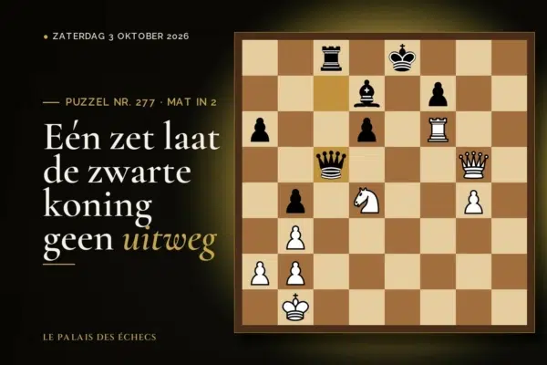 Stelling van schaakpuzzel nr. 277: Wit aan zet en geeft mat in 2