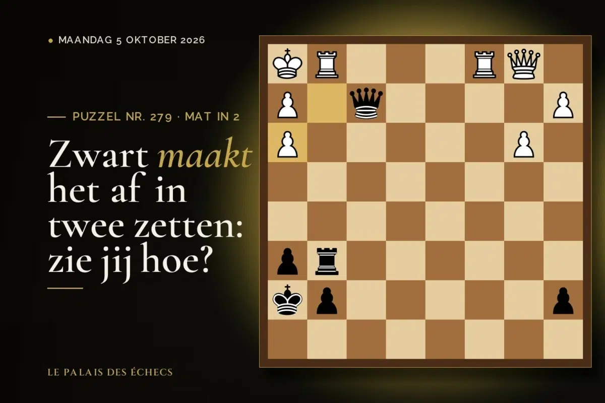 Stelling van schaakpuzzel nr. 279: Zwart aan zet en geeft mat in 2