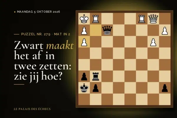 Stelling van schaakpuzzel nr. 279: Zwart aan zet en geeft mat in 2