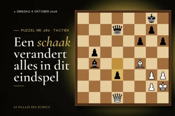 Stelling van schaakpuzzel nr. 280: Wit aan zet en wint materiaal