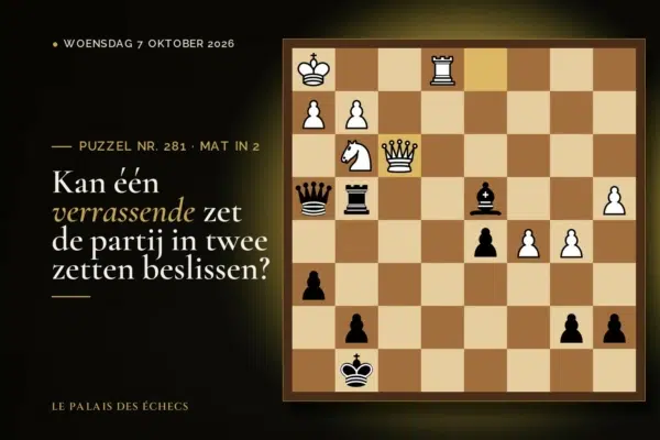 Stelling van schaakpuzzel nr. 281: Zwart aan zet en geeft mat in 2