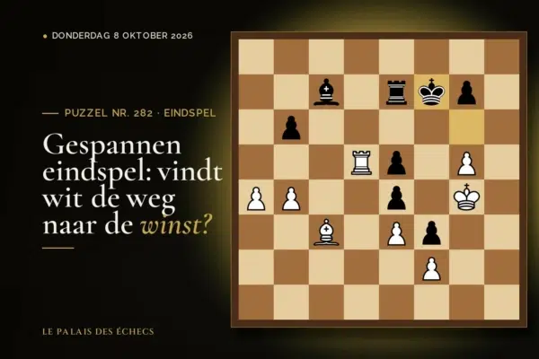 Stelling van schaakpuzzel nr. 282: Wit aan zet en wint