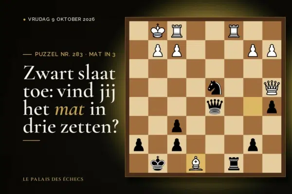 Stelling van schaakpuzzel nr. 283: Zwart aan zet en geeft mat in 3