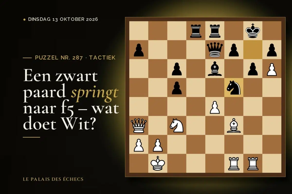 Stelling van schaakpuzzel nr. 287: Wit aan zet en wint materiaal