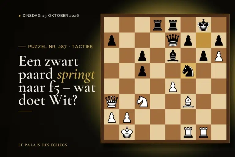 Stelling van schaakpuzzel nr. 287: Wit aan zet en wint materiaal