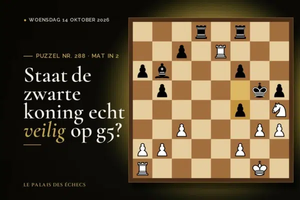 Stelling van schaakpuzzel nr. 288: Wit aan zet en geeft mat in 2