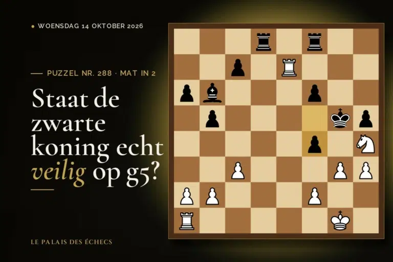 Stelling van schaakpuzzel nr. 288: Wit aan zet en geeft mat in 2