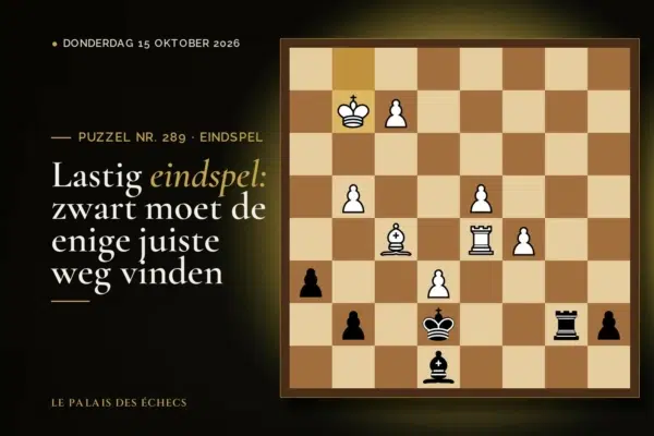 Stelling van schaakpuzzel nr. 289: Zwart aan zet en wint