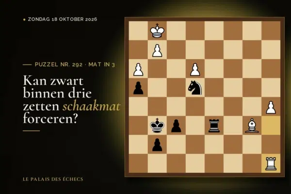 Stelling van schaakpuzzel nr. 292: Zwart aan zet en geeft mat in 3
