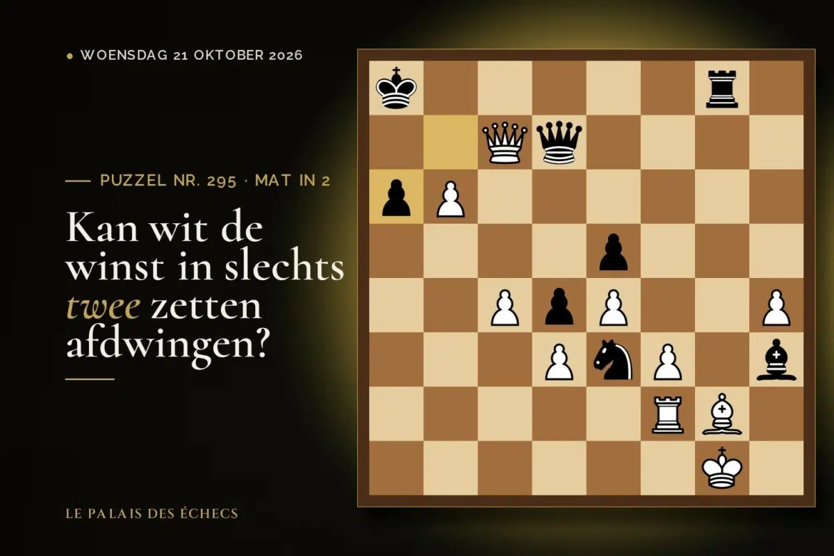 Stelling van schaakpuzzel nr. 295: Wit aan zet en geeft mat in 2