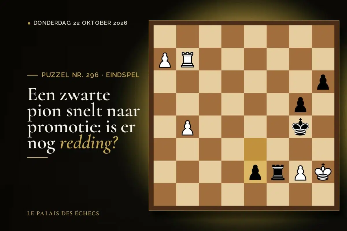 Stelling van schaakpuzzel nr. 296: Wit aan zet en wint